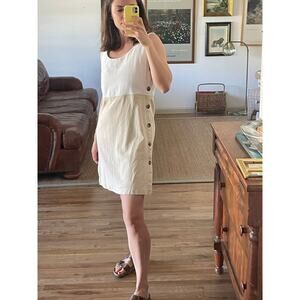 Cotton Side Button Shift Mini Dress Size Small